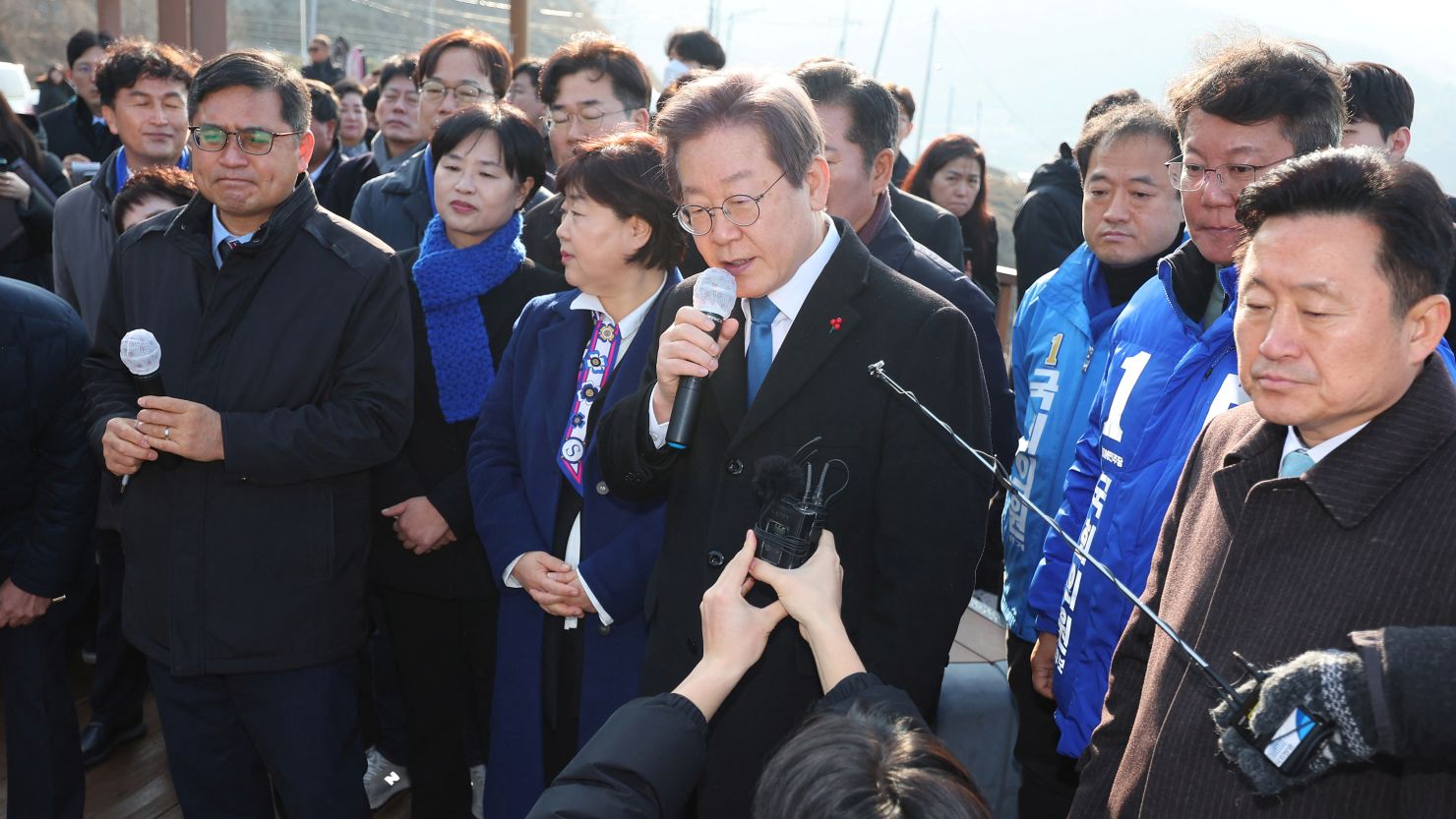 South Korean opposition leader attacked with knife during press conference